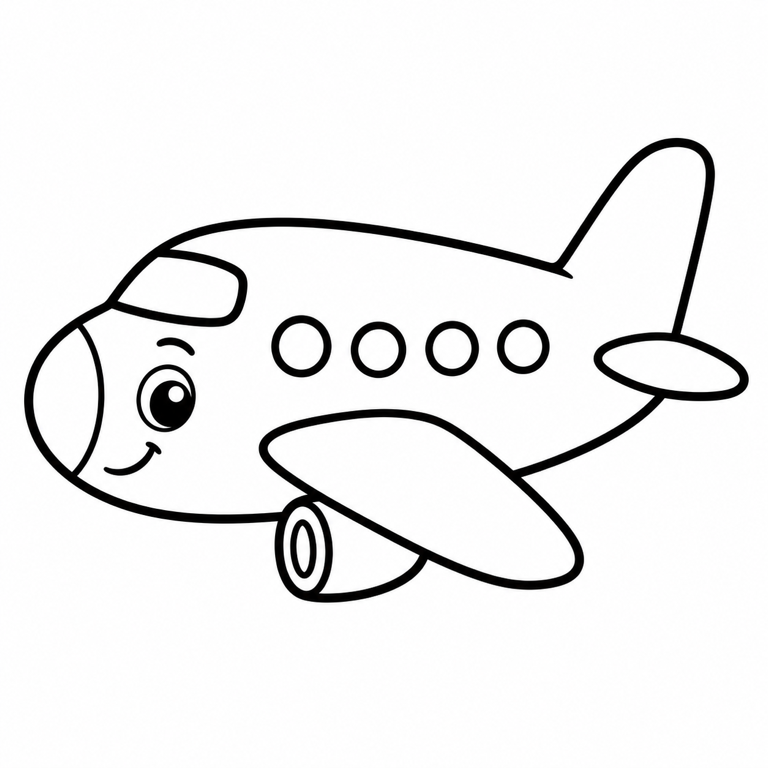 Avión divertido para colorear