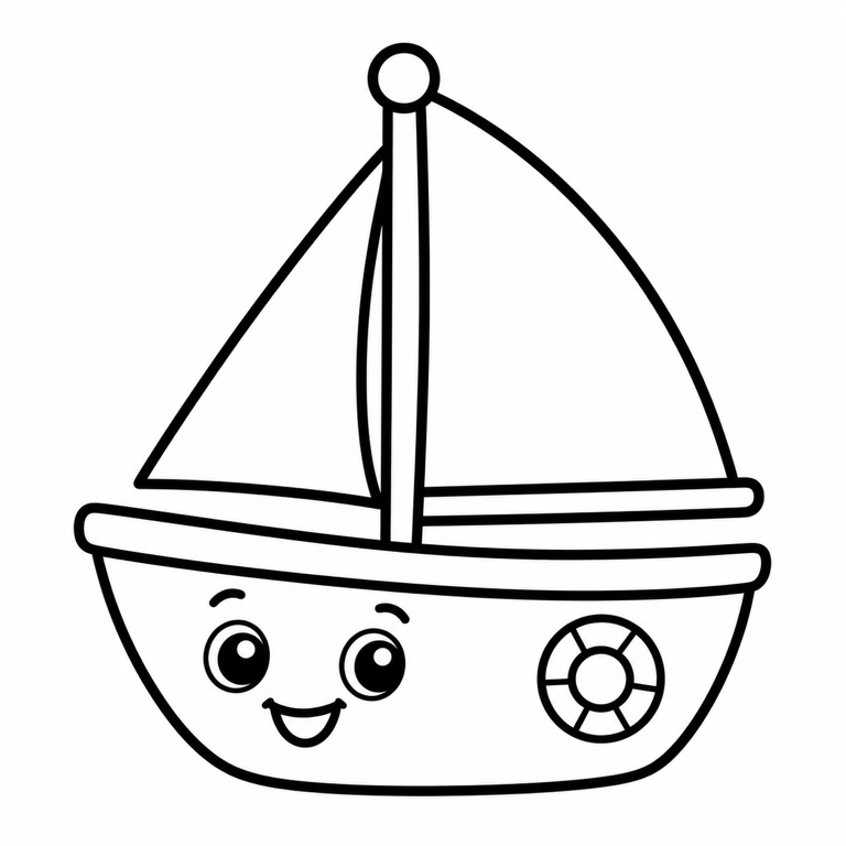 Barco de vela para colorear