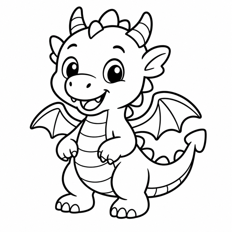 Dragón bebé para colorear