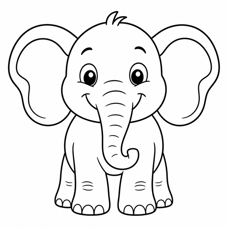 Elefante alegre para colorear