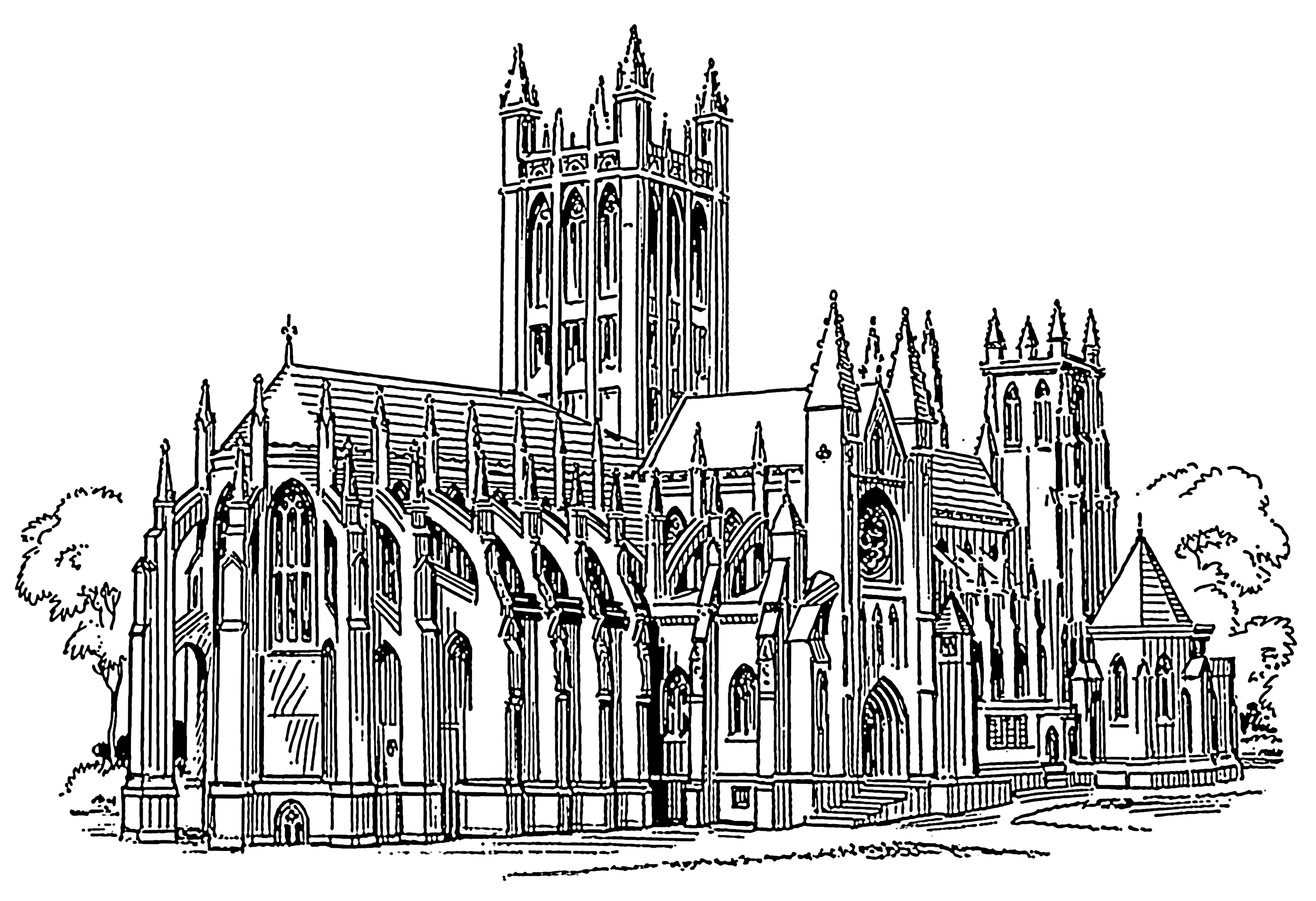 Catedral gótica para colorear