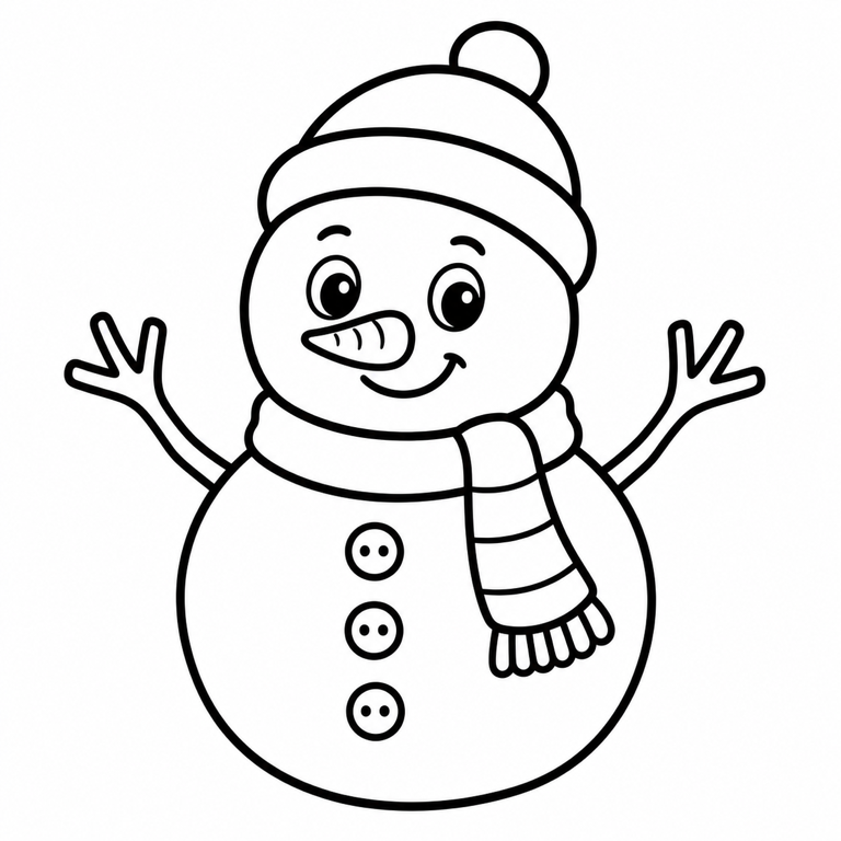 Muñeco de nieve para colorear