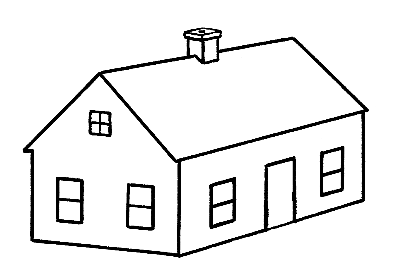 Casa simple para colorear
