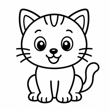 Gato curioso para colorear