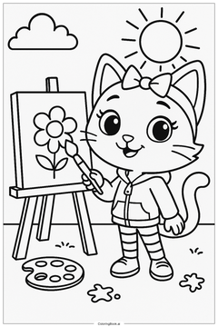 Gabby pintando para colorear