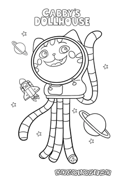 Gabby gato espacial para colorear
