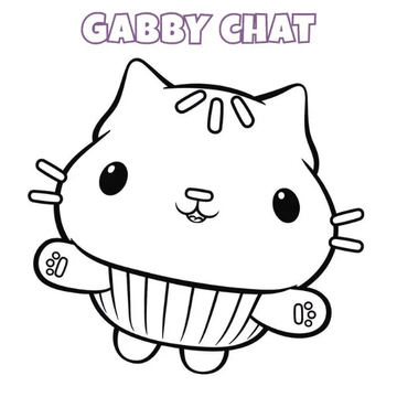 Gabby gato simple para colorear