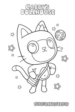 Gabby gato espacial dos para colorear