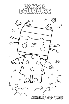 Gabby gato caja para colorear