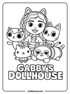 Gabby póster de amigos para colorear