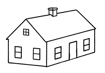 Casa simple para colorear