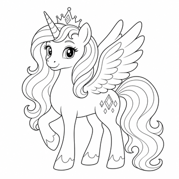 Pony princesa para colorear