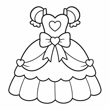 Vestido de princesa para colorear