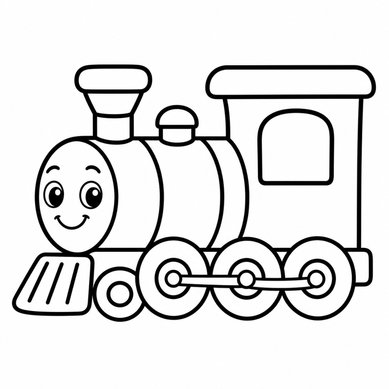 Tren juguete para colorear