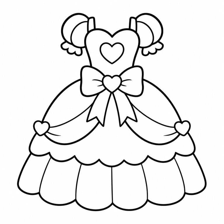 Vestido de princesa para colorear